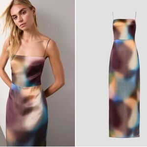 Reformation Frankie Silk Dress in blur